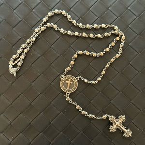 Archangel Sterling Silver Skull Rosary